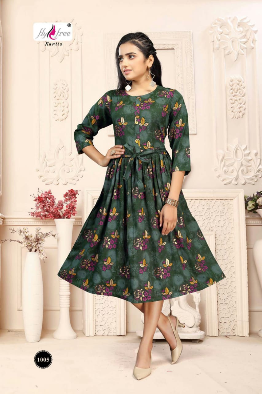 Fly Free Vink  Latest Fancy Designer Rayon Festive Kurti Catalog